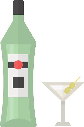 Martini Bottle Vector Illustration. Stock Clipart | Royalty-Free ...