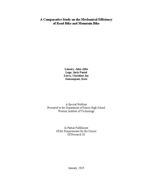 Mechanical Efficiency of Bicycles | PDF | Torque | Analysis Of Variance