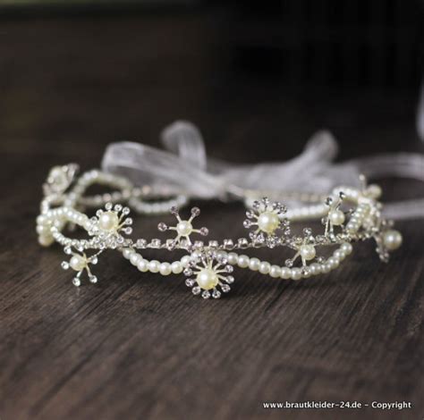 Braut Krone Tiara Diadem Kristall Perlen Braut Haarreif Kopfschmuck