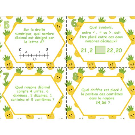 Cartes T Ches Sur Les Nombres D Cimaux Math Methods Math Math