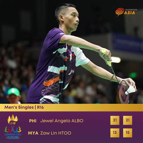 Badminton Asia On Twitter SEA Games 2023 Score Update R16 Mens