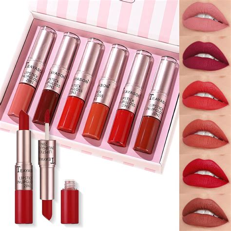 Amazon RoseFlower Lip Gloss Set 6 Piece Matte Liquid Lipstick