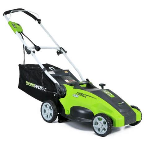 Greenworks 25142 10 Amp 16 Inch Corded Lawn Mower • Insteading