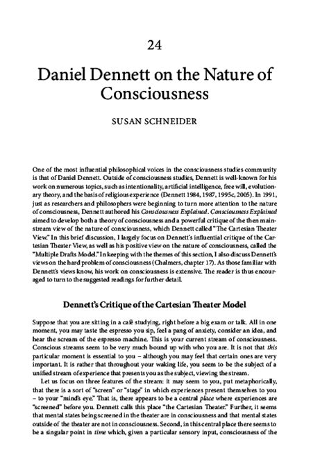 (PDF) Daniel Dennett's Theory of Consciousness