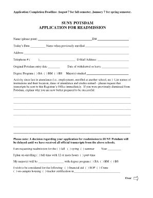 Readmission Form Fill Online Printable Fillable Blank Pdffiller