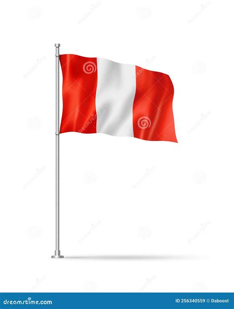 Peruvian Flag Isolated On White Stock Illustration Illustration Of