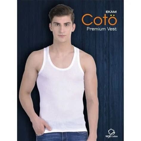 Cottonlinen White Coto Premium Mens Cotton Vest Size 60 100 Cm At Rs