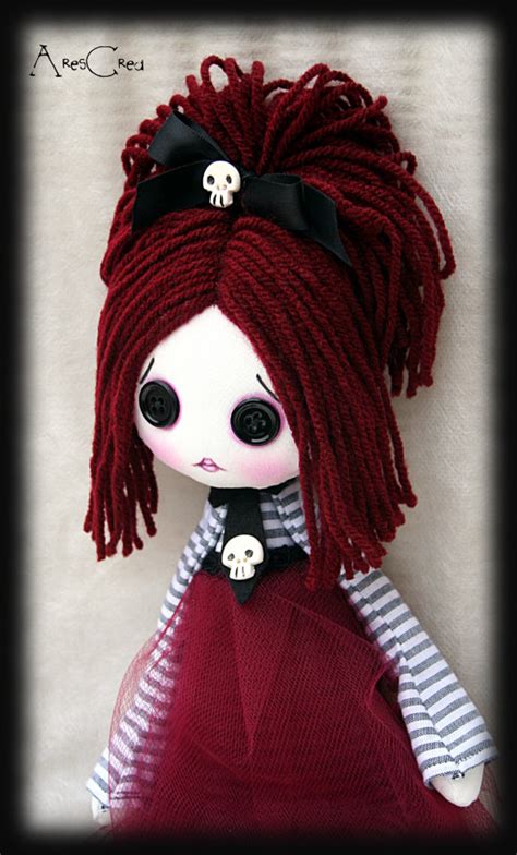 Creepy Cute Doll Opaline Handmade Zombie Goth Cloth Doll With Etsy