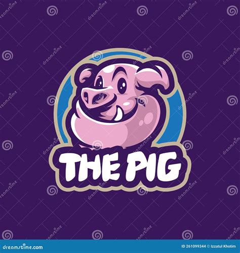 Pig Mascot Logo Design With Modern Illustration Concept Style For Badge