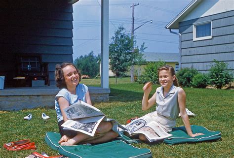 Slide Of Two Girls On Lawn 1959 Kodachrome Slide Girls A… Flickr