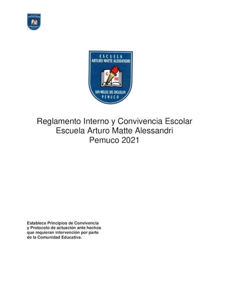 PDF Reglamento Interno Y Convivencia Escolar Escuela Arturo De