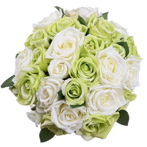 2 Pack Artificial Flowers Rose Bouquet Fake Flowers Silk Plastic