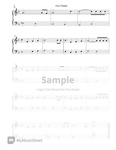 Henry Smith Give Thanks Sheet Music Easy Piano Sheets By Betacustic