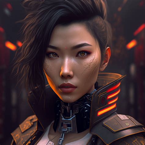 ArtStation - Asian Woman in a cyberpunk world (made in part with an AI)