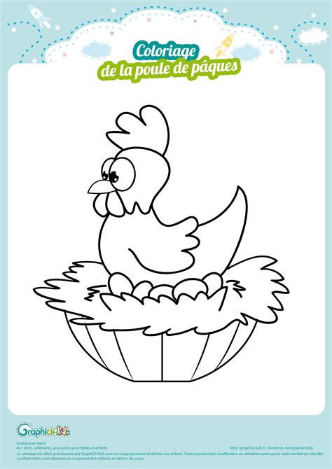 L activité du mercredi Le coloriage de la poule de pâques GraphiCK Kids