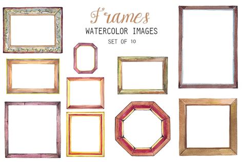 Watercolor Frames Clipart | Pre-Designed Photoshop Graphics ~ Creative ...