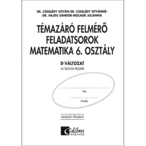 Libri Antikv R K Nyv T Maz R Felm R Feladatsorok Matematika