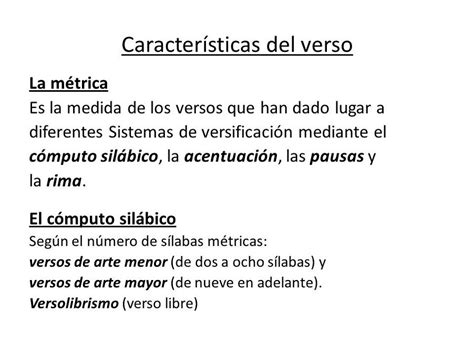 Clases De Versos Definicion De Verso