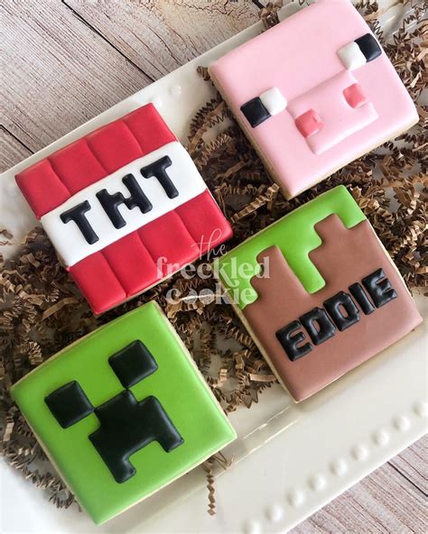 The Freckled Cookie On Instagram Fun Minecraft Set Happy Birthday