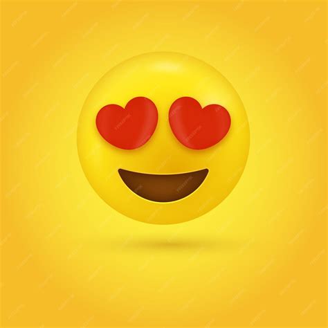 Premium Vector Smiling Emoji With Heart Eyes Illustration