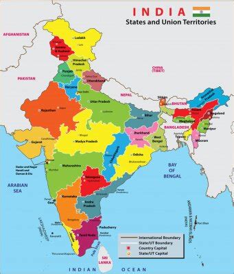 India Map With States And Territories