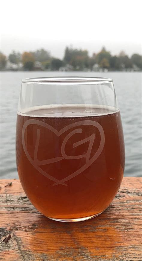 Lake George Two Sided Stemless Wine Glass New Limited Edition Love Is In New York