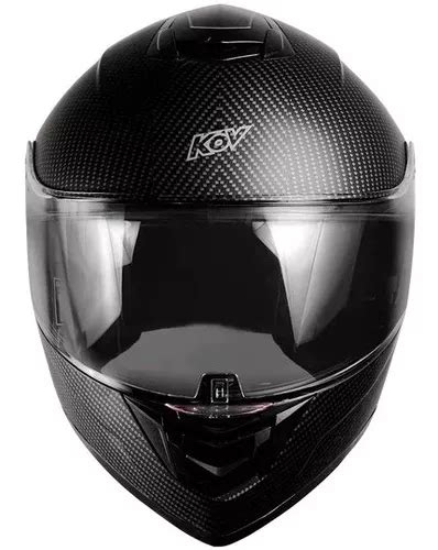 Casco Kov Zero Carbon Negro Con Certificado Dot Luz Led