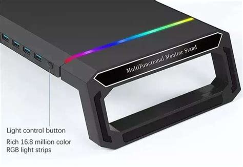 Multifunctional Monitor Stand RGB Gaming Lights with 4 USB