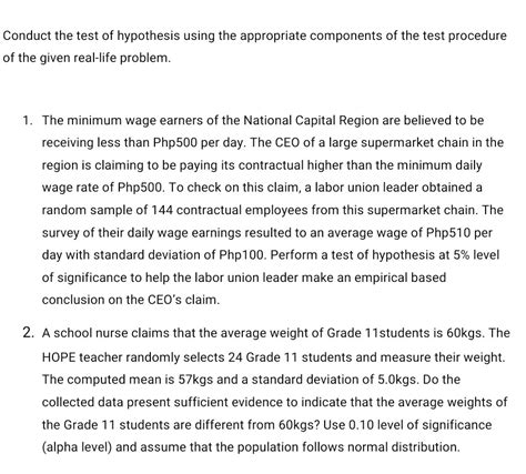 Conduct The Test Of Hypothesis Using The Studyx