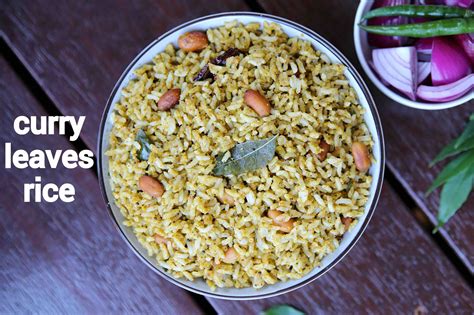 Curry Leaves Rice Recipe Karuveppilai Sadam Karibevu Chitranna