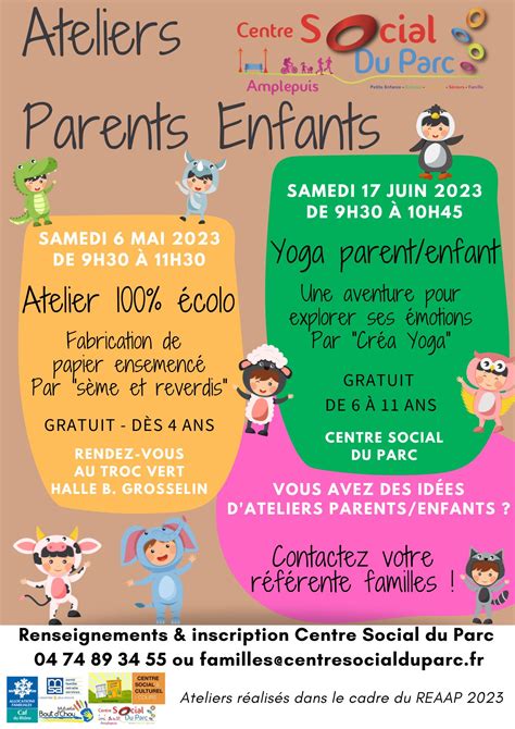 Les Ateliers Parents Enfants Des Mois De Mai Et De Juin