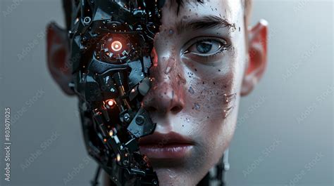 Ai Assimilation Human To Robot Transition With Joyful Ai Concept Conceptual Image Showing