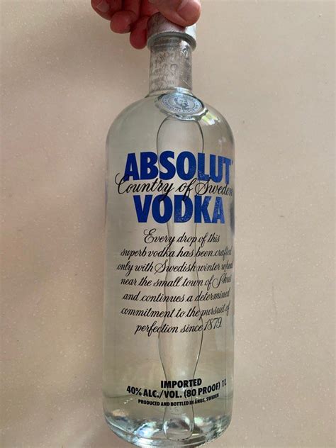 Absolut Vodka 1L Food Drinks Alcoholic Beverages On Carousell