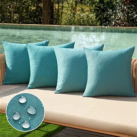 MIULEE Lot de 4 housses de coussin décoratives imperméables solides