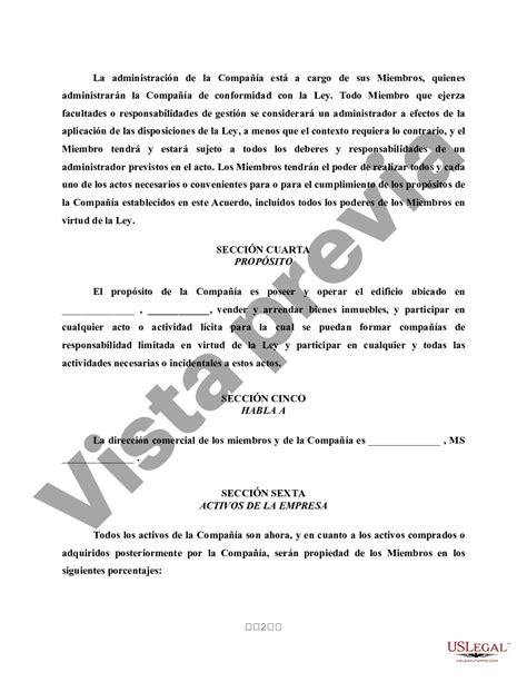 Ejemplo De Acuerdo Operativo De Llc Acuerdo Operativo Llc Us Legal