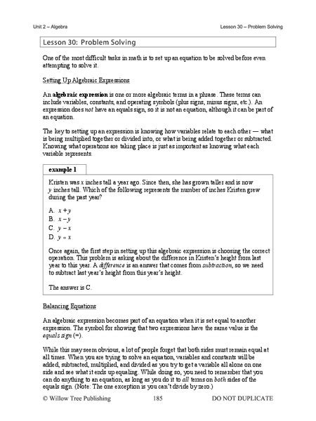 Problem Solving Lesson Plan For 8th Grade Lesson Planet