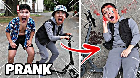 JE FAIS UN ACCIDENT EN TROTTINETTE JE M OUVRE LA TÈTE PRANK YouTube