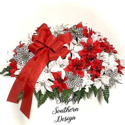 Christmas Grave Headstone Flowers Etsy