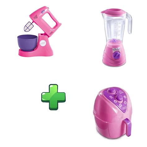 Liquidificador Infantil Batedeira De Brinquedo Air Fryer Kit