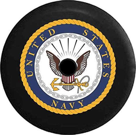 Jl Spare Tire Cover United States Navy Usn Eagle Military Seal Gold