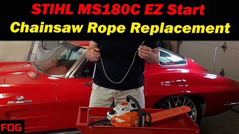 Stihl Ms180c Ez Start Chainsaw Rope Replacement Youtube