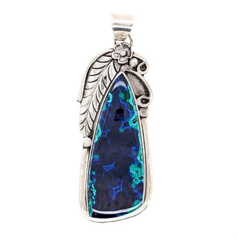 Pendant554 - Azurite Malachite Pendant - Copper Canyon Lapidary & Jewelry