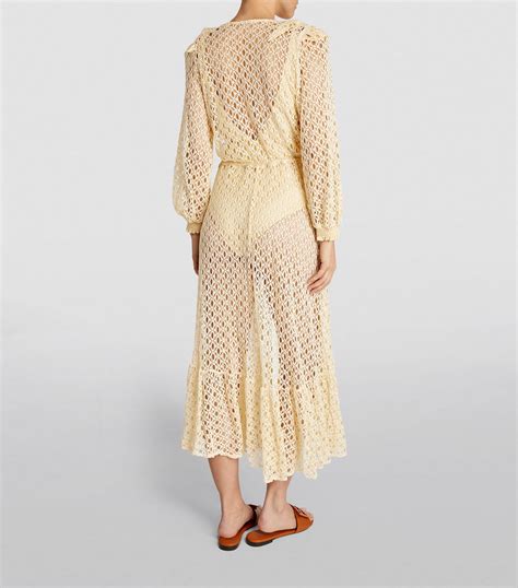 Womens PatBO Nude Netted Monstera Beach Robe Harrods UK