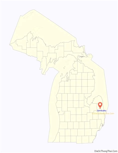 Map of Sandusky city, Michigan - Thong Thai Real