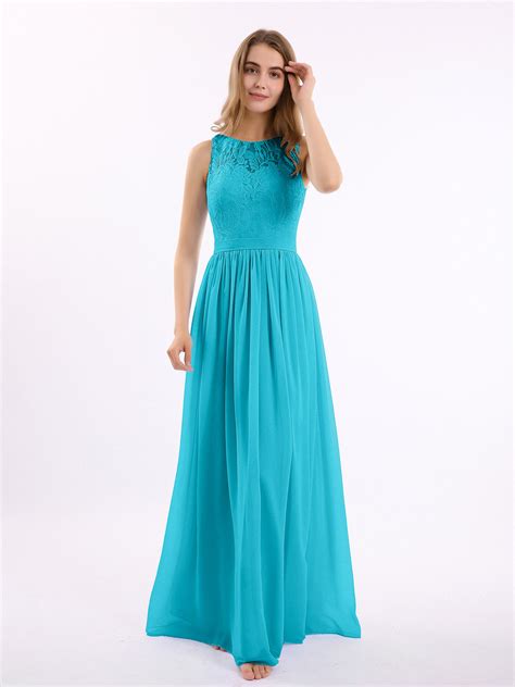 Lace And Chiffon Long Gown of Bridesmaids-Jade – BABARONI
