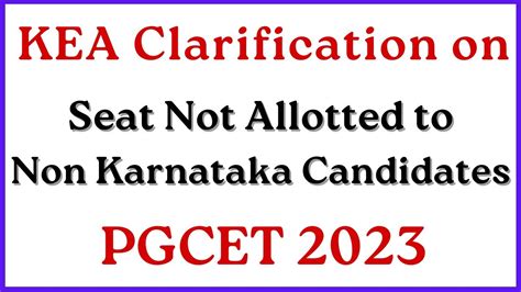 Pgcet Seat Not Allotted To Non Karnataka Candidates Pgcet