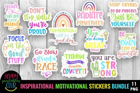 Inspirational Motivational Positivity Stickers Bundle