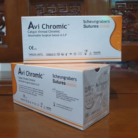 Jual AVI CHROMIC Benang Operasi Catgut Chromic Surgical Sutures Cutting