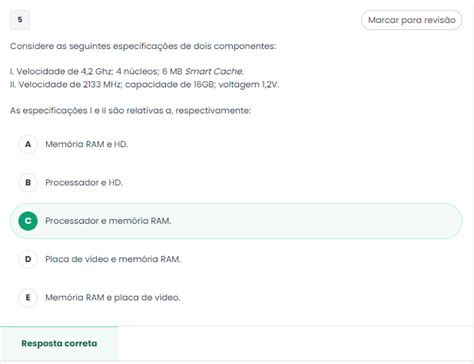 Considere As Seguintes Especificações De Dois Componentes - considere as seguintes especificações de dois componentes.. - Análise e ...