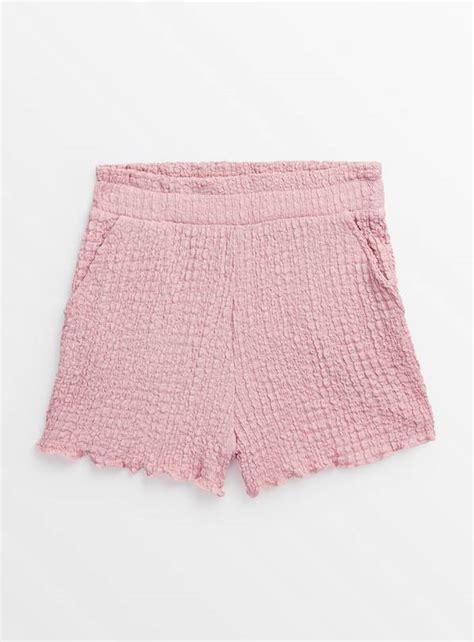 Buy Pink Crinkle Shorts 13 Years Skirts And Shorts Argos